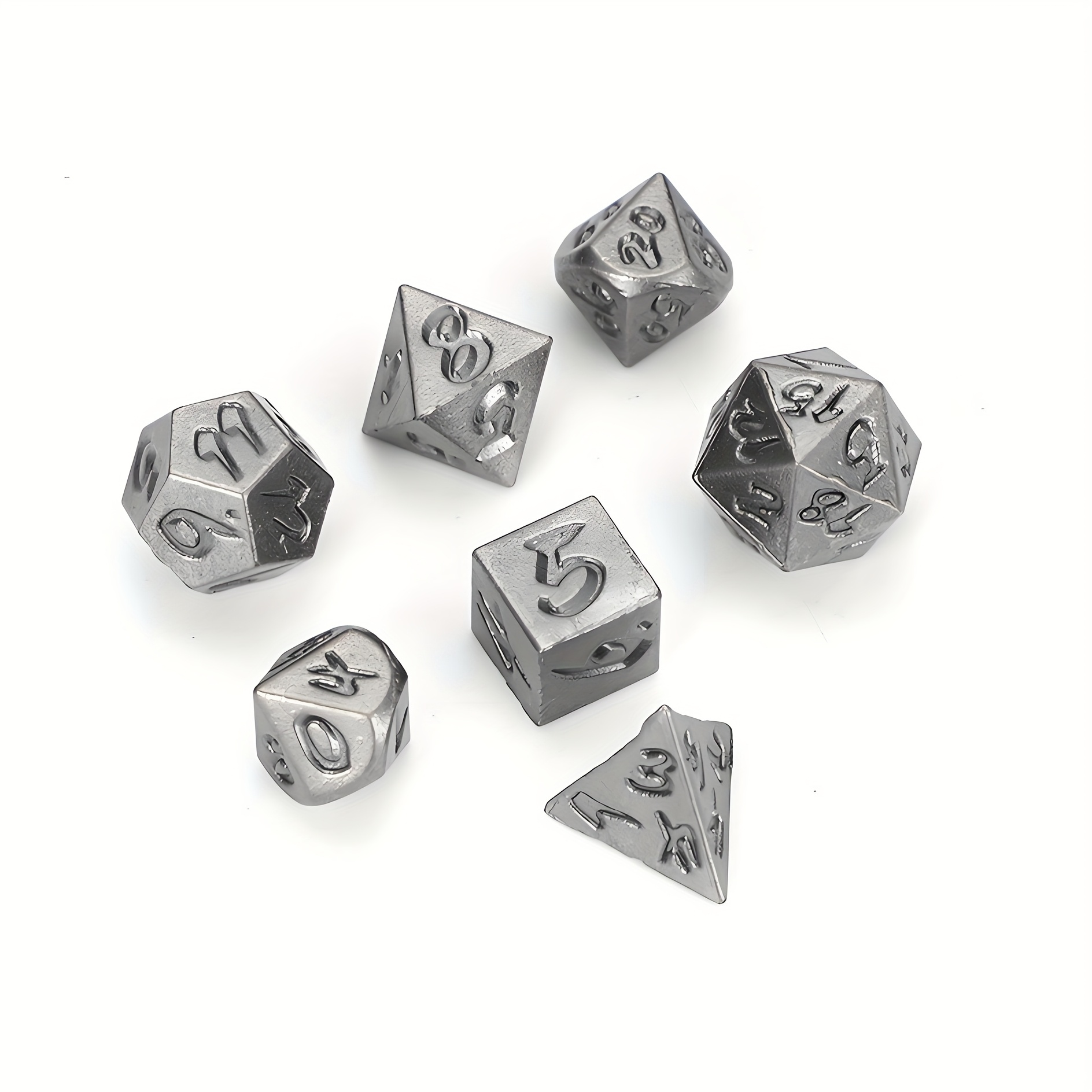 7-Part Metal Zinc Alloy Mini Faceted Dice Kit